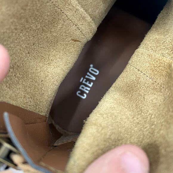 Crevo Size 8.5 Tan Suede Western Style Boots - Picture 6 of 8